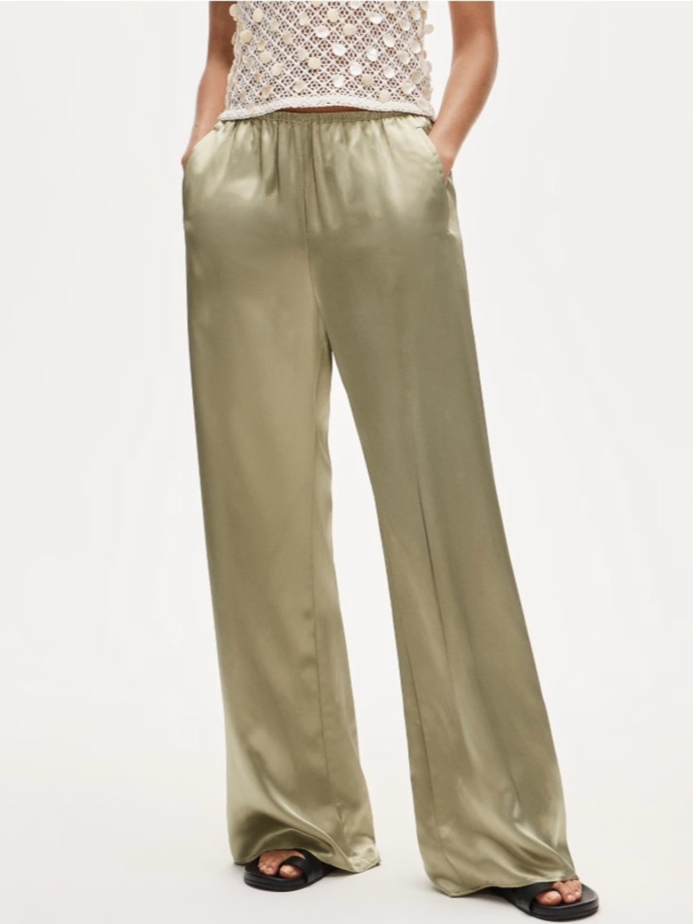 NWT J. Crew Petite Cosmo Pant Luster Charmeuse Lakeshore Green